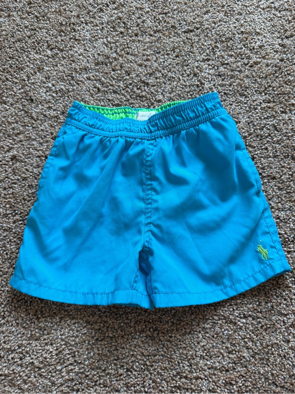 POLO RALPH LAUREN Bright Blue & Lime Green Swim Trunks
